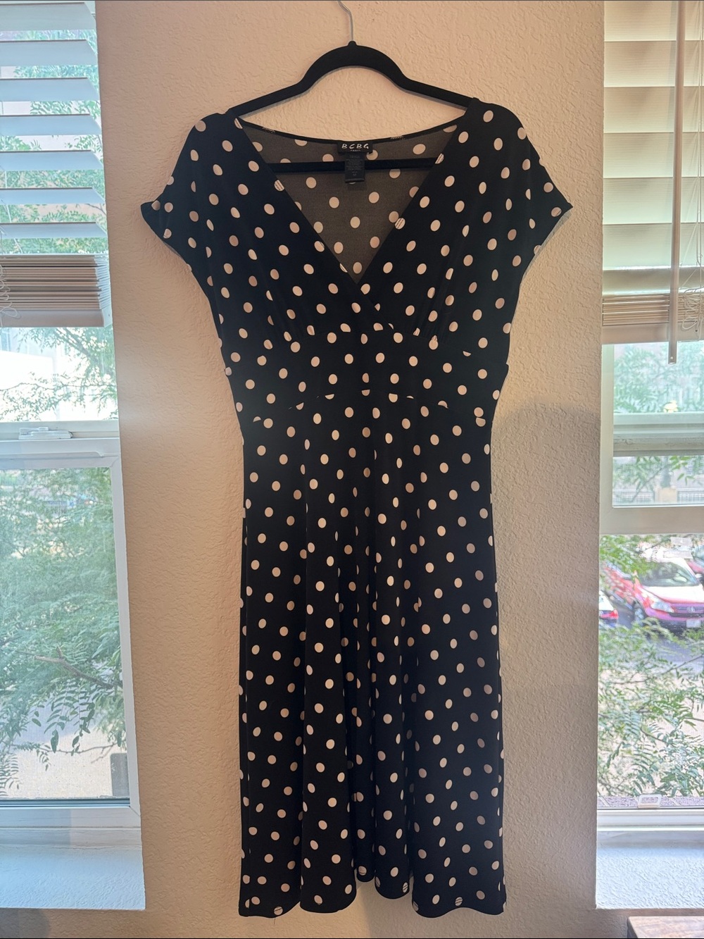 Vintage BCBG Paris polka dot dress